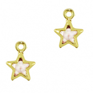 Colgantes de cristal estrella Melocot&oacute;n-dorado