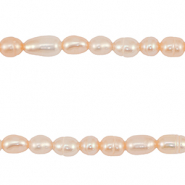 BQ Perlas de agua dulce grano de arroz 4-7x4-5mm Rosa melocot&oacute;n