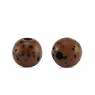 Abalorios Polaris redondos 6 mm Sassi Marr&oacute;n casta&ntilde;o-negro
