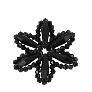 Pendientes faceteados flor Negro