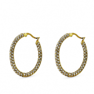 Pendientes Acero Inox criolla zirc&oacute;n Dorado