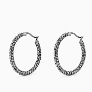 Pendientes Acero Inox criolla zirc&oacute;n Plateado