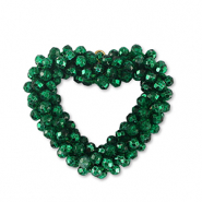 Colgantes faceteados corazón Verde fairway
