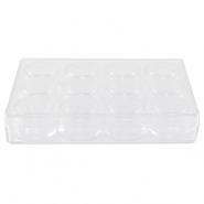 Expositor de joyería caja de almacenamiento con 12 cajitas redondas transparente