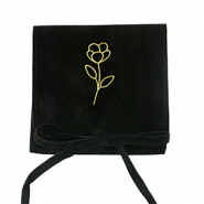 Bolso de joyería flor Negro-dorado