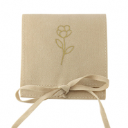Bolso de joyería flor Beige latte-dorado