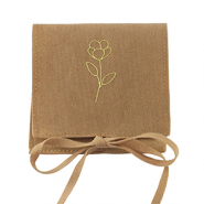 Bolso de joyería flor Marrón sierra-dorado