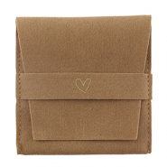 Bolso de joyería corazón Marrón sierra-dorado