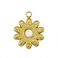 Colgantes Acero Inox flor Dorado /