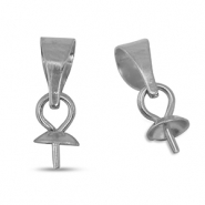 Fornituras acero inox terminal para abalorios Plateado
