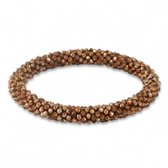 Pulsera con abalorios faceteados marrón cobrizo