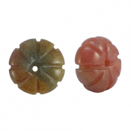 Piedras Naturales abalorios &Aacute;gata flor Multicolor verde naranja
