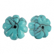Piedras Naturales abalorios Calcita flor Turquesa