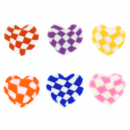 Abalorios de pol&iacute;meros coraz&oacute;n Multicolor