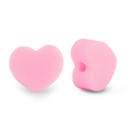 Abalorios de polímeros corazón Rosa claro