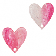 Colgantes de resina corazón Rosa