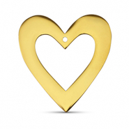Colgantes Acero Inox coraz&oacute;n Dorado