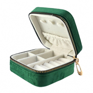 Caja de joyería para viaje verde