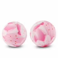 Abalorios de silicona 15mm flor Rosa