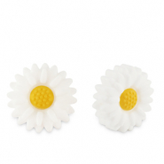 Abalorios de silicona flor Blanco