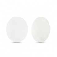 Colgantes de piedra natural Vidrio &oacute;valo Blanco