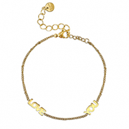 Pulseras Acero Inox ''LOVE YOU'' Dorado