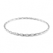 Pulseras Acero Inox retorcido Plateado