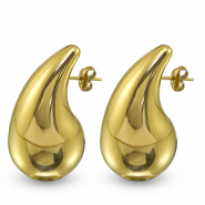 Pendientes Acero Inox gota Dorado