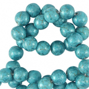 Abalorios de cer&aacute;mica 8mm Met&aacute;lico azul