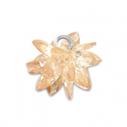 Colgantes de Zirc&oacute;n flor Marr&oacute;n cobrizo