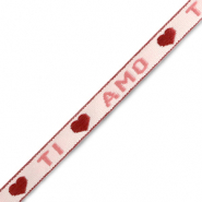Cinta con texto "ti amo" Rosa-rojo cálido