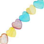 Abalorios conchas coraz&oacute;n Multicolor