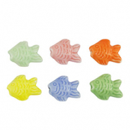 Abalorios de cerámica pez Multicolor