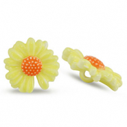 Abalorios de cerámica flor Amarillo-naranja