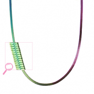 Cadenas Acero Inox serpiente P&uacute;rpura verde-cubierta AB