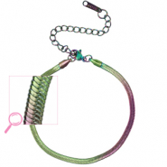 Pulseras Acero Inox serpiente Púrpura verde-cubierta AB