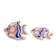 Abalorios de cerámica pez Rosa vintage-azul real
