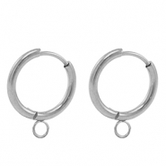 Pendientes Acero Inox criolla 18mm Plateado