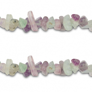Abalorios chips Fluorite P&uacute;rpura-verde blanco