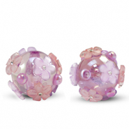 Abalorios acrílicos flor Morado-rosa