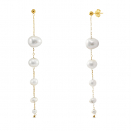 Pendientes Acero Inox perlas Dorado
