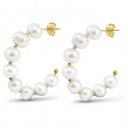 Pendientes Acero Inox perlas Dorado