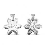 Colgantes Acero Inox flor Plateado
