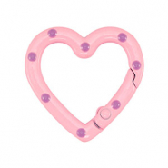 Fornituras coloridas anilla de llavero corazón Rosa-púrpura
