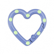 Fornituras coloridas anilla de llavero corazón Azul-verde