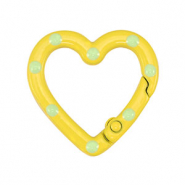 Fornituras coloridas anilla de llavero corazón Amarillo-verde