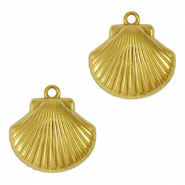Colgantes Acero Inox concha Dorado