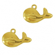 Colgantes Acero Inox ballena Dorado