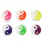 Abalorios letras acr&iacute;licas Yin & Yang Multicolor