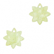 Colgantes de resina flor Verde claro
